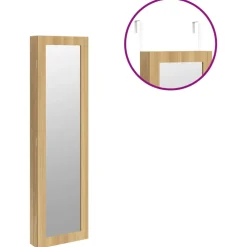 vidaXL Sieradenkast met spiegel wandgemonteerd 30x8,5x106 cm