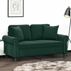 vidaXL Sierkussens 2 st 40x40 cm fluweel donkergroen