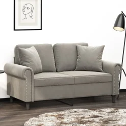 vidaXL Sierkussens 2 st 40x40 cm fluweel lichtgrijs