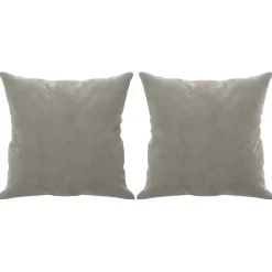 vidaXL Sierkussens 2 st 40x40 cm fluweel lichtgrijs