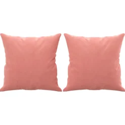 vidaXL Sierkussens 2 st 40x40 cm fluweel roze