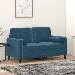 vidaXL Sierkussens 2 st 15x50 cm fluweel blauw