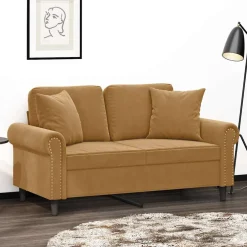 vidaXL Sierkussens 2 st 40x40 cm fluweel bruin
