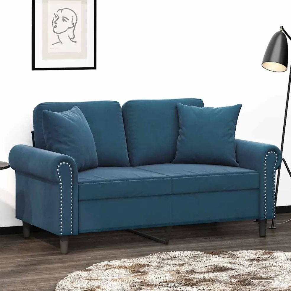 vidaXL Sierkussens 2 st 40x40 cm fluweel blauw