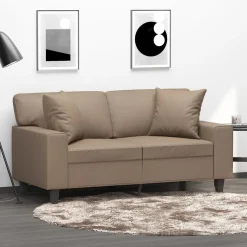 vidaXL Sierkussens 2 st 40x40 cm kunstleer cappuccino