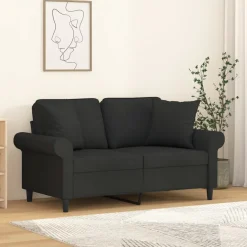 vidaXL Sierkussens 2 st 40x40 cm stof zwart