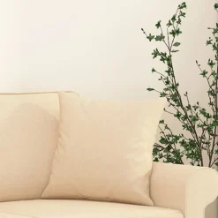 vidaXL Sierkussens 2 st 40x40 cm stof crèmekleurig