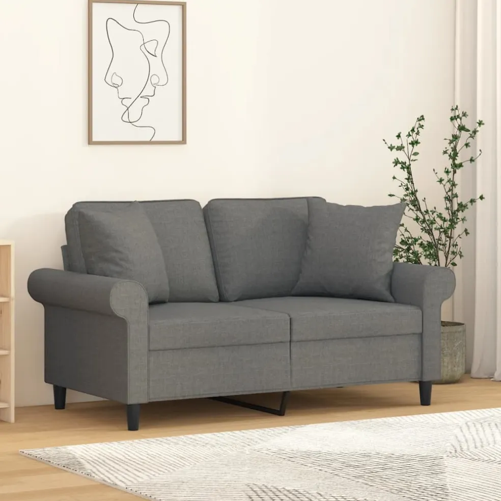 vidaXL Sierkussens 2 st 40x40 cm stof donkergrijs