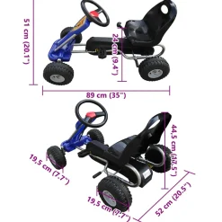 vidaXL Skelter met pedalen blauw