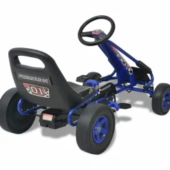 vidaXL Skelter met pedalen en verstelbare zitting blauw