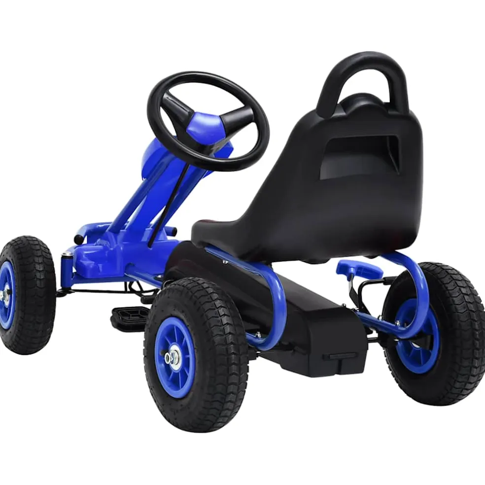 vidaXL Skelter met pedalen en pneumatische banden blauw