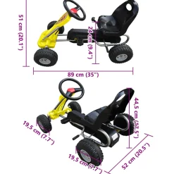 vidaXL Skelter met pedalen geel