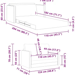vidaXL Slaapbank Blauw 124 x 71 x 78 cm Stof