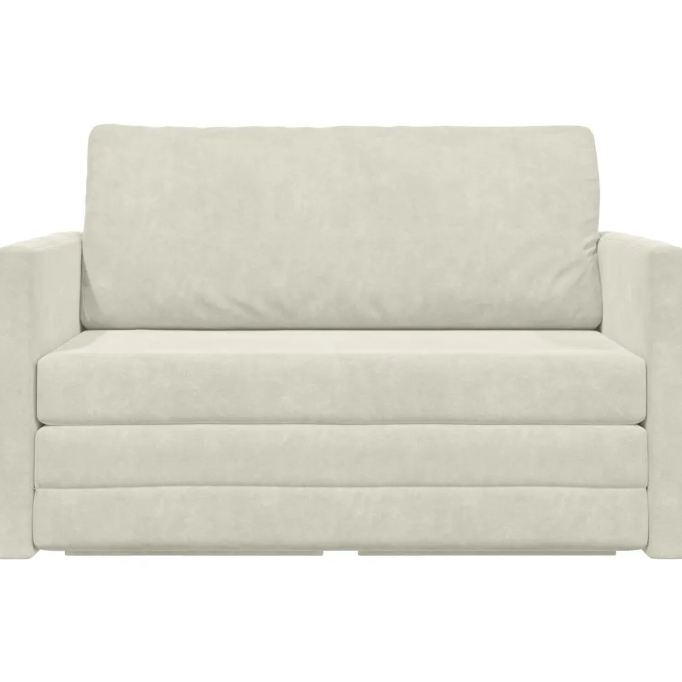 vidaXL Slaapbank Crème 124 x 71 x 78 cm Fluweel