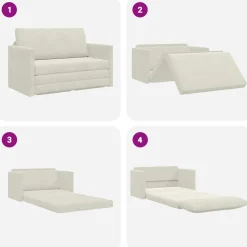 vidaXL Slaapbank Crème 124 x 71 x 78 cm Fluweel