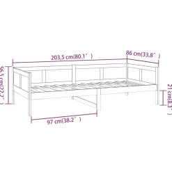 vidaXL Slaapbank massief grenenhout 80x200 cm