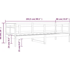 vidaXL Slaapbank massief grenenhout 80x200 cm