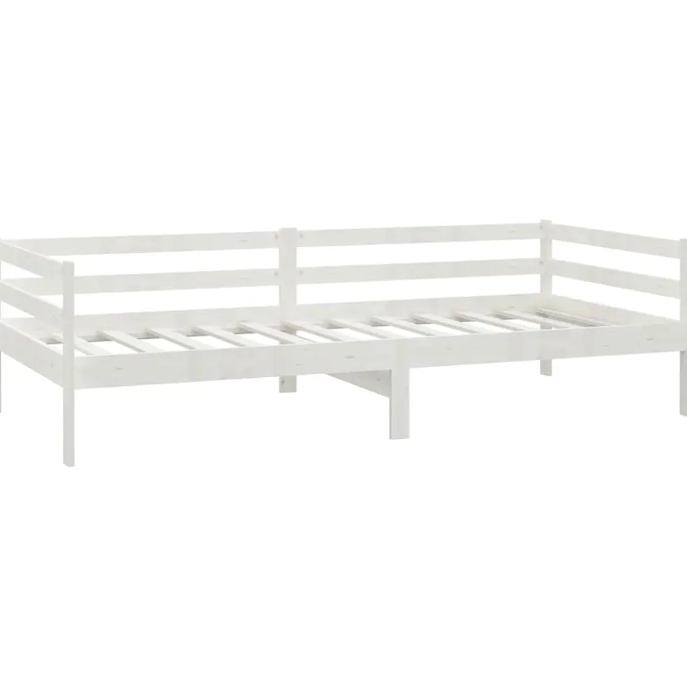 vidaXL Slaapbank massief grenenhout wit 90x200 cm