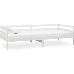 vidaXL Slaapbank massief grenenhout wit 90x200 cm