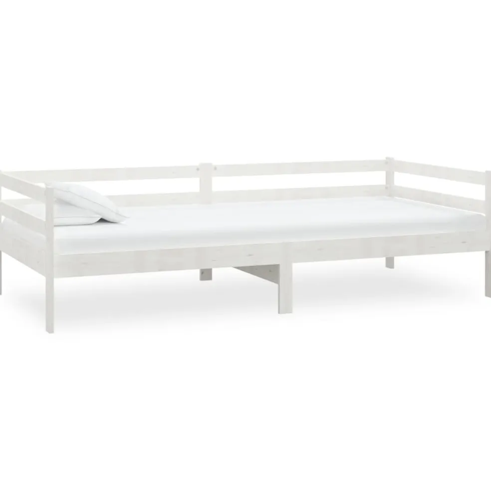vidaXL Slaapbank massief grenenhout wit 90x200 cm