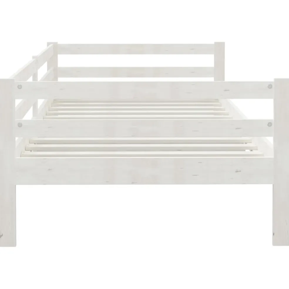 vidaXL Slaapbank massief grenenhout wit 90x200 cm