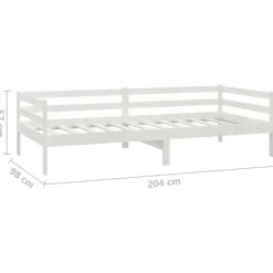 vidaXL Slaapbank massief grenenhout wit 90x200 cm