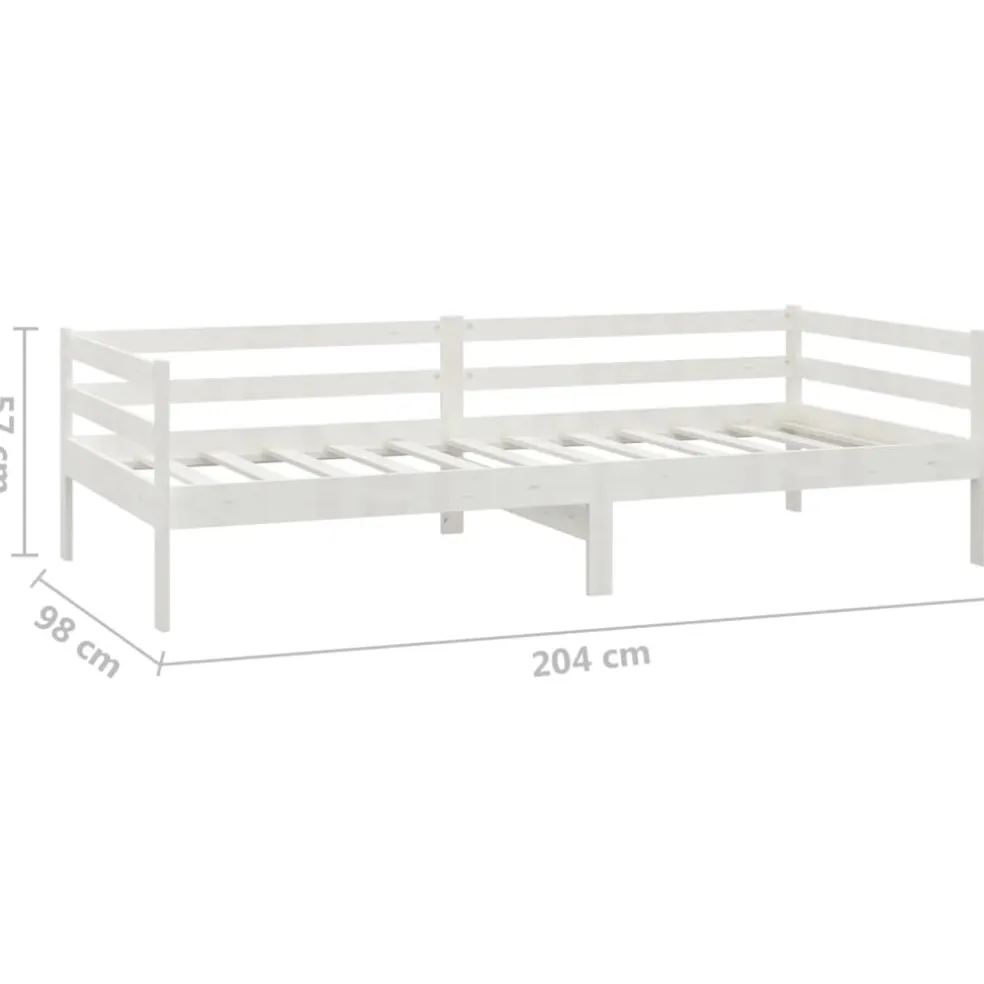 vidaXL Slaapbank massief grenenhout wit 90x200 cm
