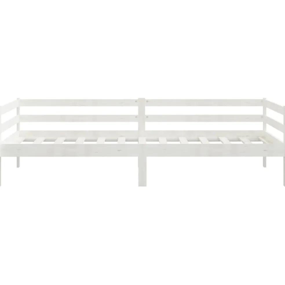 vidaXL Slaapbank massief grenenhout wit 90x200 cm