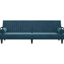 vidaXL Slaapbank met armleuningen fluweel blauw