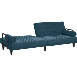 vidaXL Slaapbank met armleuningen fluweel blauw