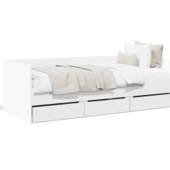 vidaXL Slaapbank met lades zonder matras 100x200 cm wit