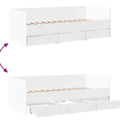 vidaXL Slaapbank met lades zonder matras 100x200 cm wit