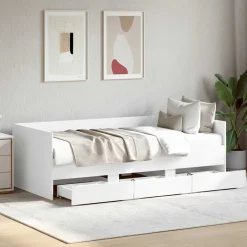 vidaXL Slaapbank met lades zonder matras 100x200 cm wit