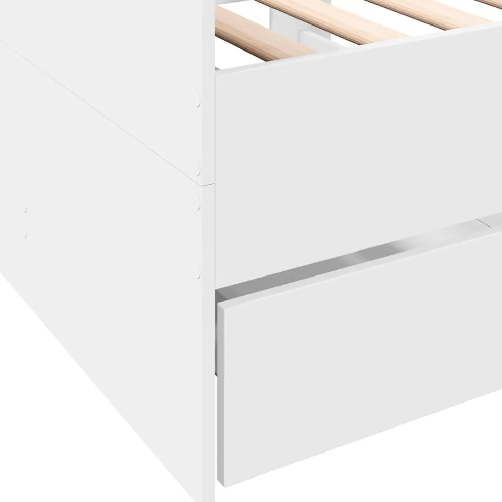 vidaXL Slaapbank met lades zonder matras 100x200 cm wit