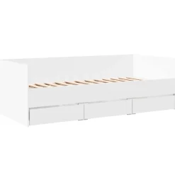 vidaXL Slaapbank met lades zonder matras 100x200 cm wit