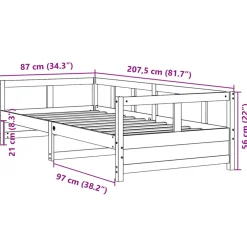 vidaXL Slaapbank met matras 80x200 cm massief grenenhout wit