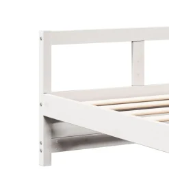 vidaXL Slaapbank met matras 80x200 cm massief grenenhout wit