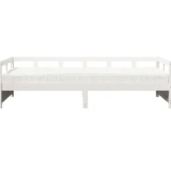 vidaXL Slaapbank met matras 80x200 cm massief grenenhout wit