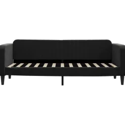 vidaXL Slaapbank met onderschuifbed en lades 80x200 cm fluweel zwart