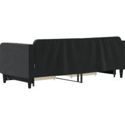 vidaXL Slaapbank met onderschuifbed en lades 80x200 cm fluweel zwart