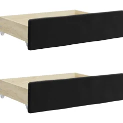 vidaXL Slaapbank met onderschuifbed en lades 80x200 cm fluweel zwart