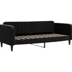 vidaXL Slaapbank met onderschuifbed en lades 80x200 cm fluweel zwart