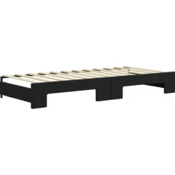 vidaXL Slaapbank met onderschuifbed en lades 80x200 cm fluweel zwart