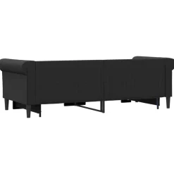 vidaXL Slaapbank met onderschuifbed 90x200 cm kunstleer zwart