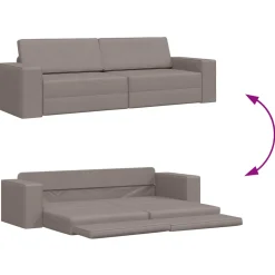 vidaXL Slaapbank Taupe 245 x 78 x 77 cm Stof