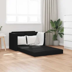 vidaXL Slaapbank vloermodel 2-in-1 112x174x55 cm stof zwart