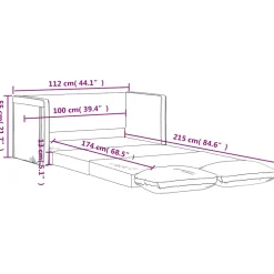 vidaXL Slaapbank vloermodel 2-in-1 112x174x55 cm stof blauw