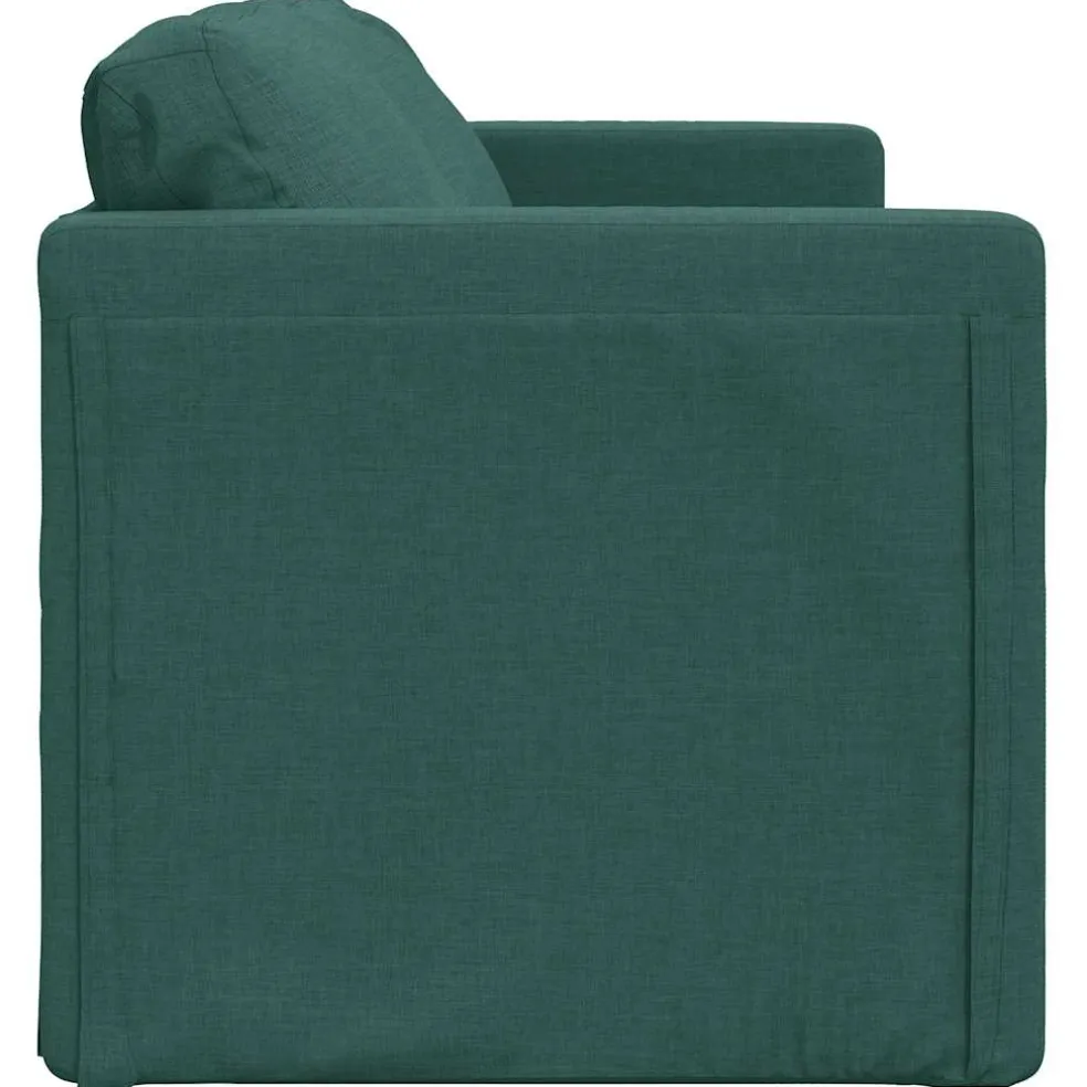 vidaXL Slaapbank vloermodel 2-in-1 112x174x55 cm stof donkergroen