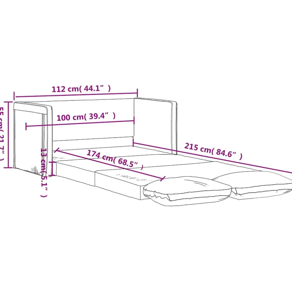 vidaXL Slaapbank vloermodel 2-in-1 112x174x55 cm stof donkergroen