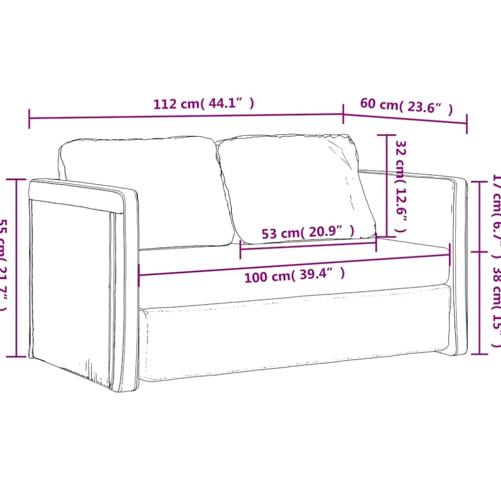 vidaXL Slaapbank vloermodel 2-in-1 112x174x55 cm stof donkergroen
